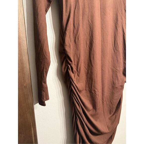 Shebird Womens Downtown Brown Ruched Built-In Bra Aspen Shapewear Dress Size 6 - Picture 5 of 5